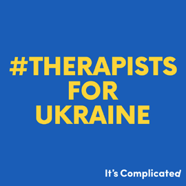 Therapists for Ukraine logo — also reads it's complicated